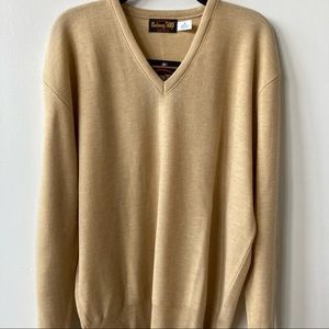 Vintage Botany 500 Made in USA men’s SOFT sweater NWT Tan Mustard Lightweight